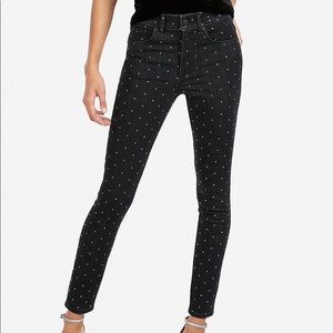 Express | Rhinestone High Rise  Ankle Leggings